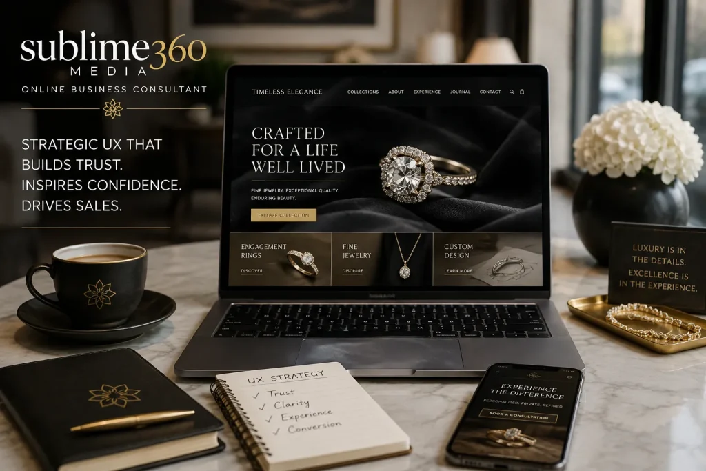 Luxury UX design is built around exclusivity, prestige, and immersive experience rather than mass usability